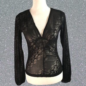 VNTG SEXY WET SEAL SHEER SPARKLY BLOUSE - S - NWOT
